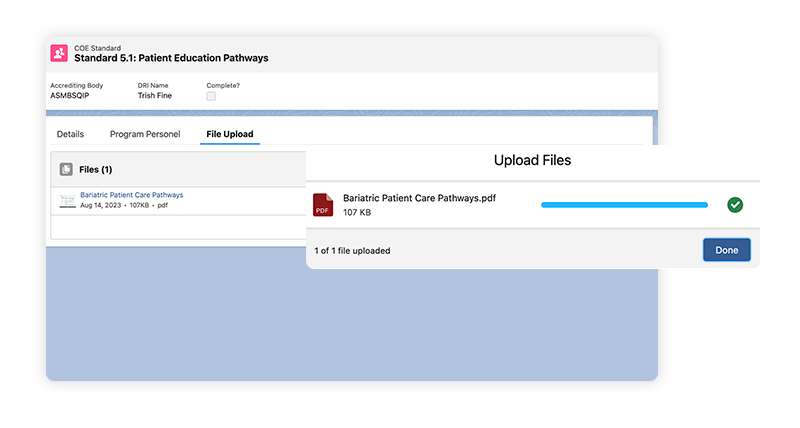 Upload COE Accreditation Files